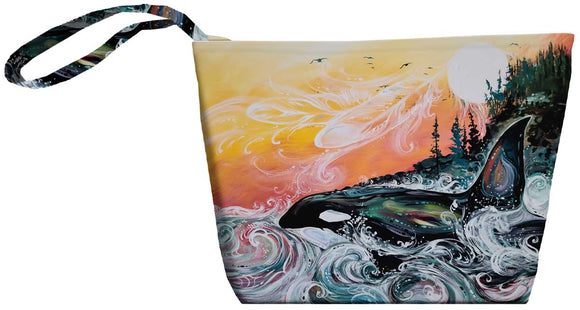 Killer Whale Sunset Small Tote Bag