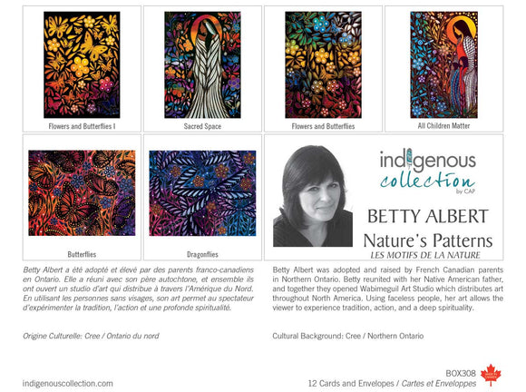 Nature's Patterns boced note cards by artist Betty Albert
