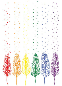 Pride Feathers tea towel by artist Patrick Hunter