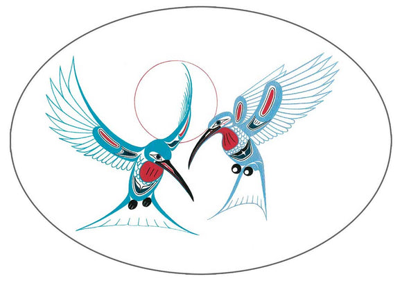 Hummingbirds sticker by artist Richard Shorty