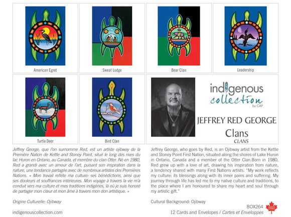 Clans boxed note cards by artist Jeffrey Red George