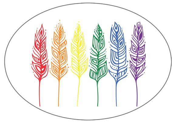 Pride Feathers sticker by artist Patrick Hunter