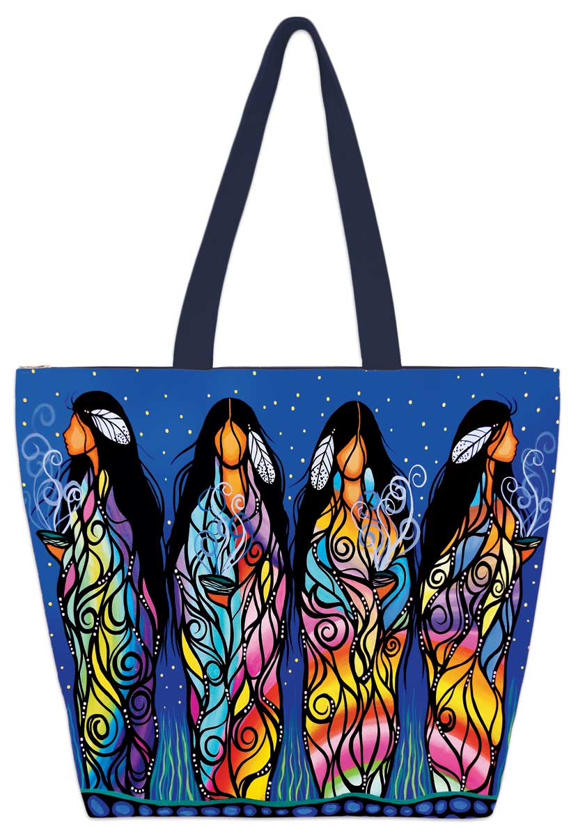 Authentic Aboriginal Art - Riverside Dreaming Tote Bag by Hogarth Arts -  Authentic Aboriginal Art