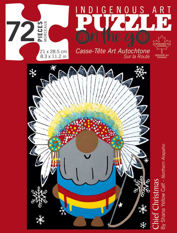 Chief Christmas 72 piece puzzle by artist Shana Yellow Calf