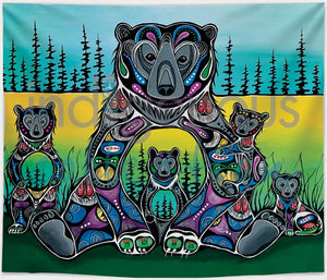 Bear Medicine fleece blanket by artist Jessica Somers