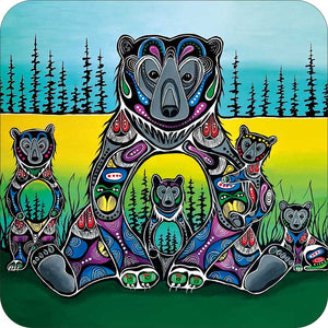 Bear Medicine coasters by artist Jessica Somers