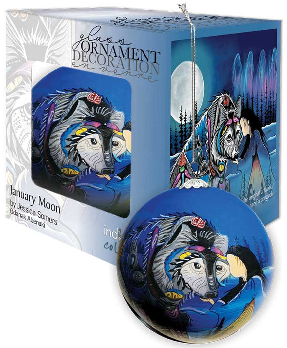 January Moon Glass Ornament