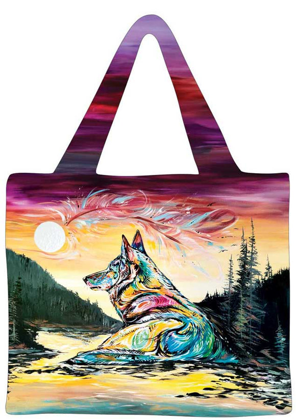 Lone Wolf reusable shopping bag by artist Carla Joseph