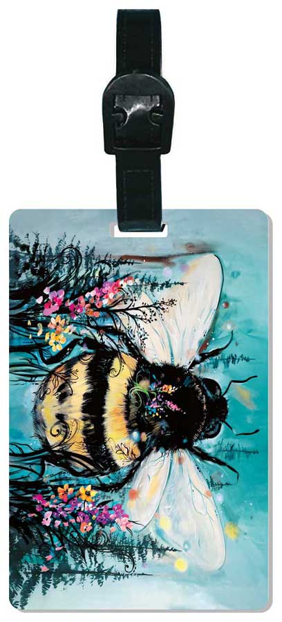 Bumble Bee luggage tag by artist Carla Joseph