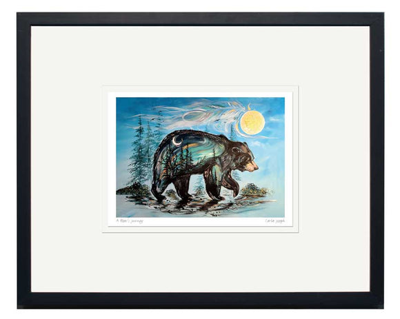 A Bear's Journey - small framed and matted print