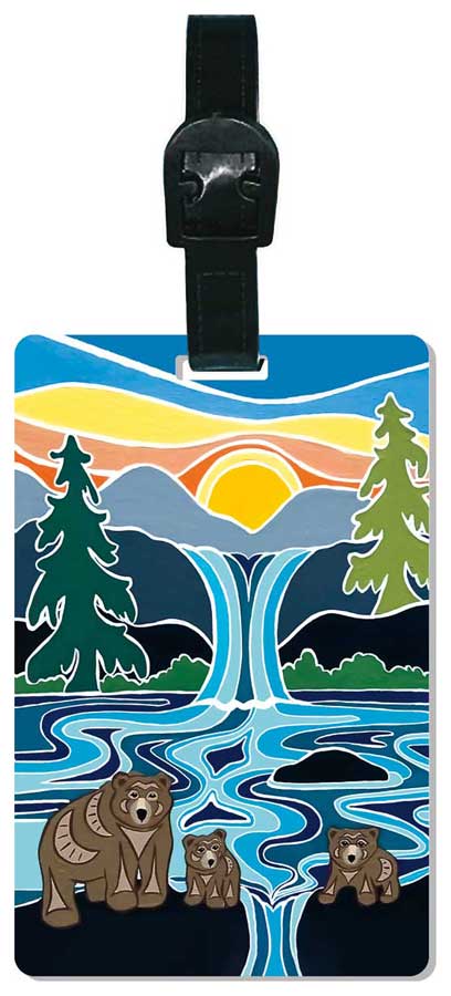 One Last Swim luggage tag by artist Shelley Davies