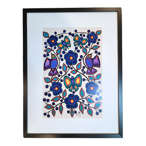 White Floral Garden - large framed and matted print