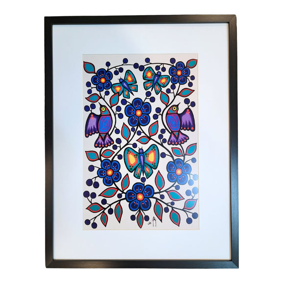 White Floral Garden - large framed and matted print