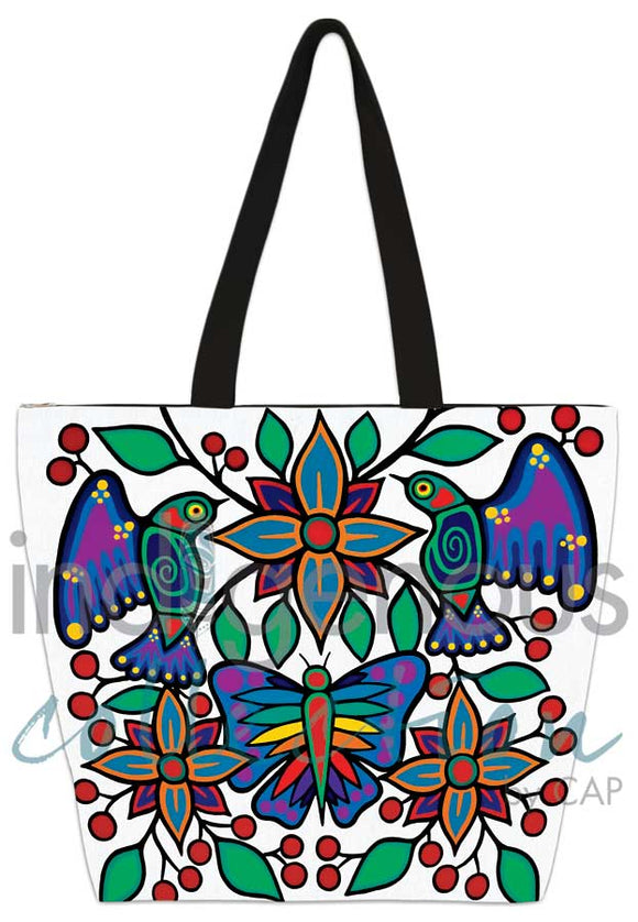 Yellow Floral Garden Tote Bag by artist Jim Oskineegish