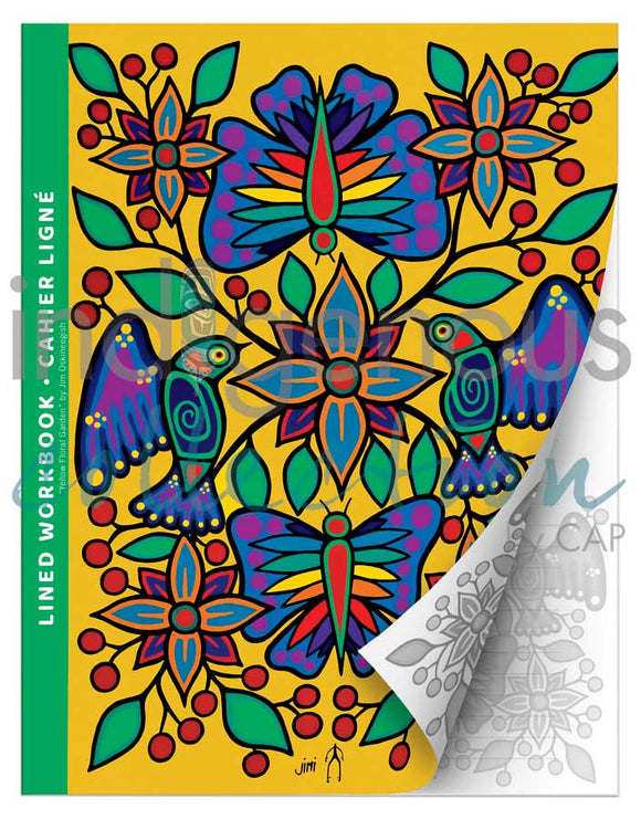 Yellow Floral Garden Workbook by artist Jim Oskineegish