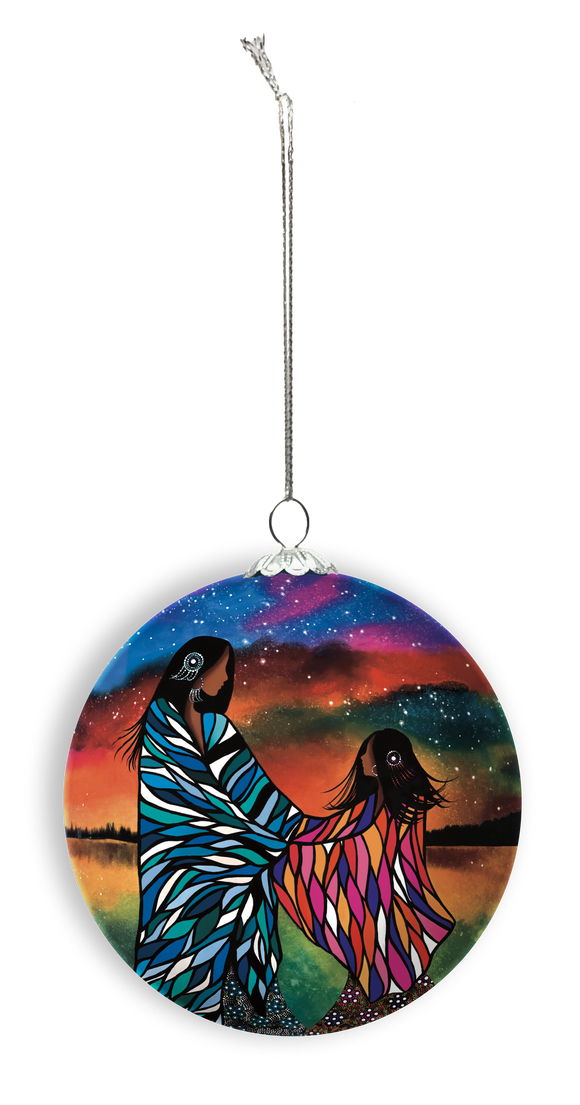 Mother & Daughter Glass Ornament