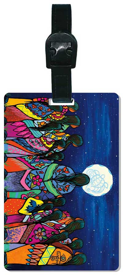 Full Moon Ceremony luggage tag by artist Jackie Traverse