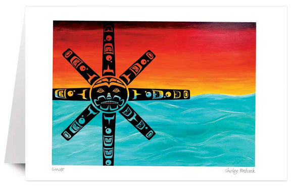 Sunset by artist Shirley Babcock - Coast Salish/Kwakwaka'wakw.