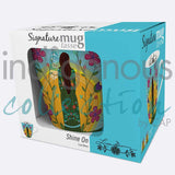 Shine On Signature Mug by artist Lisa Berry. Her cultural background is MŽtis. The artist is paid a royalty on every sale.  Mugs are 18 oz., and feature the artist's signature on the inside. They are made of fine china, individually boxed, and are microwave and dishwasher safe.