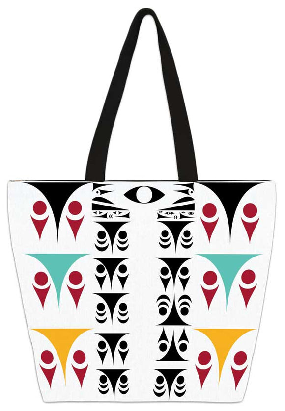 Salish Healing Journey Tote Bag by artist Zac George SKOKAYLEM