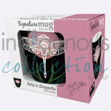 Halip'is (Dragonfly) Signature Mug by artist Carmen Redunante. Her cultural background is Nisga'a. The artist is paid a royalty on every sale.  Mugs are 18 oz., and feature the artist's signature on the inside. They are made of fine china, individually boxed, and are microwave and dishwasher safe.