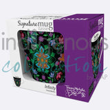 Infinity Signature Mug by artist Tracey Metallic. Her cultural background is Mi'gmaq. The artist is paid a royalty on every sale.  Mugs are 18 oz., and feature the artist's signature on the inside. They are made of fine china, individually boxed, and are microwave and dishwasher safe.