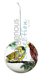 Feathered Friends Glass Ornament by artistJessica Somers