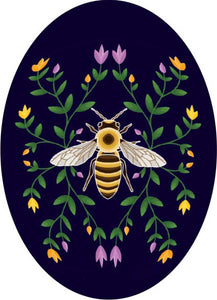 Honeybee and Ojibwe Floral sticker by artist Melissa Indoe