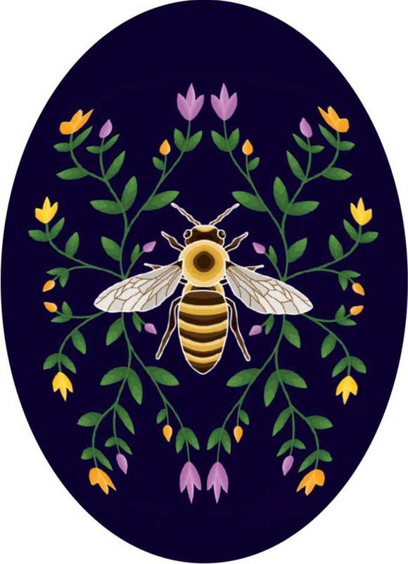 Honeybee and Ojibwe Floral sticker by artist Melissa Indoe