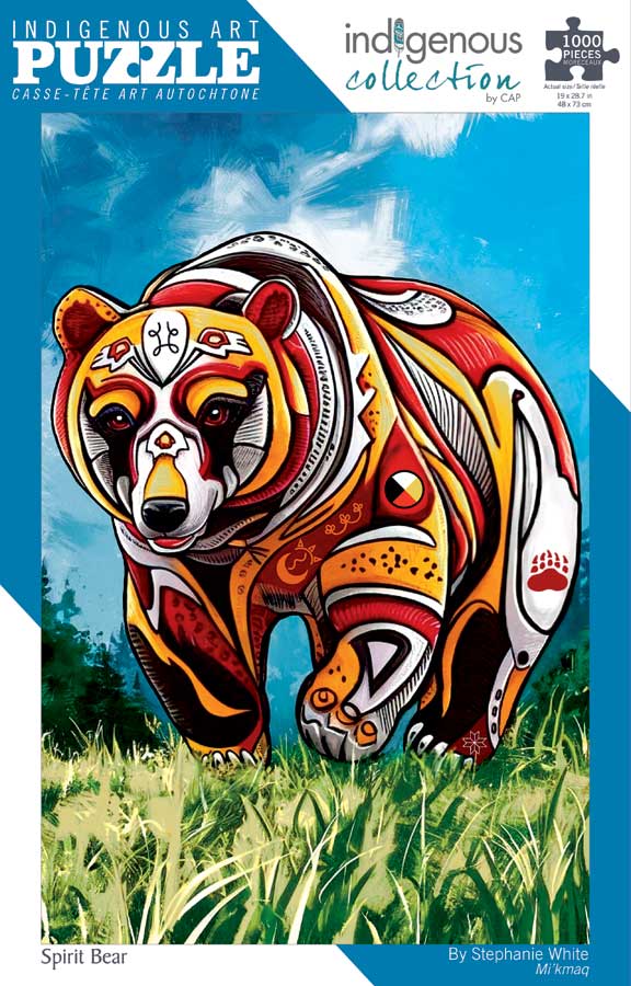 Spirit Bear Puzzle - 1000 Pcs by artist Stephanie White. Indigenous Collection.