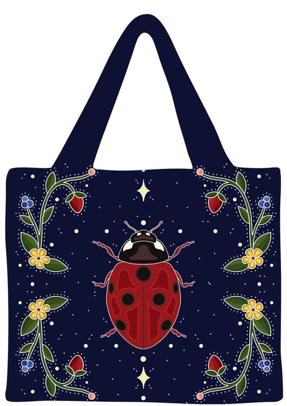 Ladybug Reusable Shopping Bag by artist Marissa Indoe