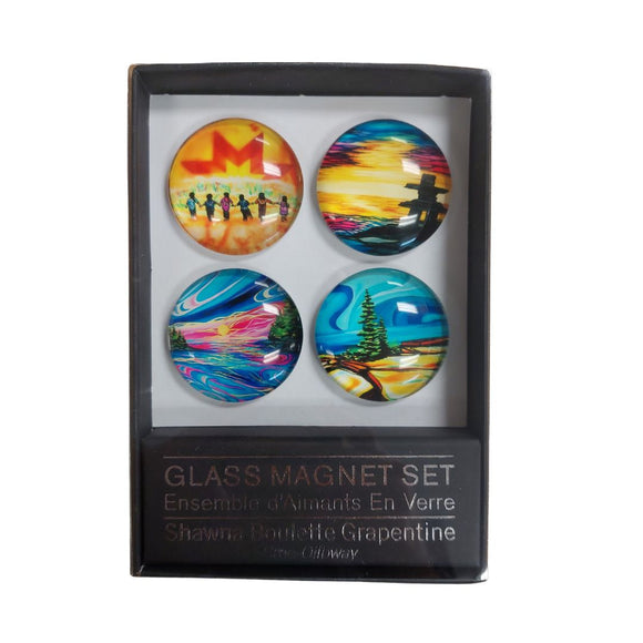 Shawna Boulette Grapentine Large Glass Magnet Set
