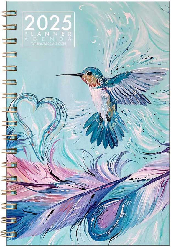 Hummingbird Feathers weekly planner by artist Carla Joseph