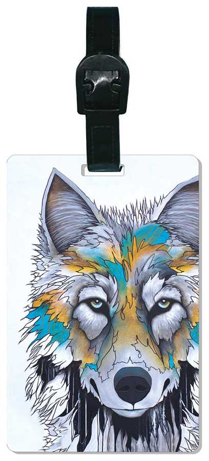 Alpha luggage tag by artist Micqaela Jones