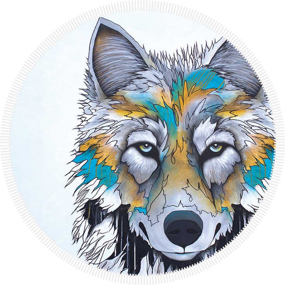 Alpha round beach towel blanket by artist Miqaela Jones