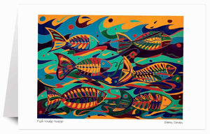 Fish Under Water - 9" x 6" Art Card