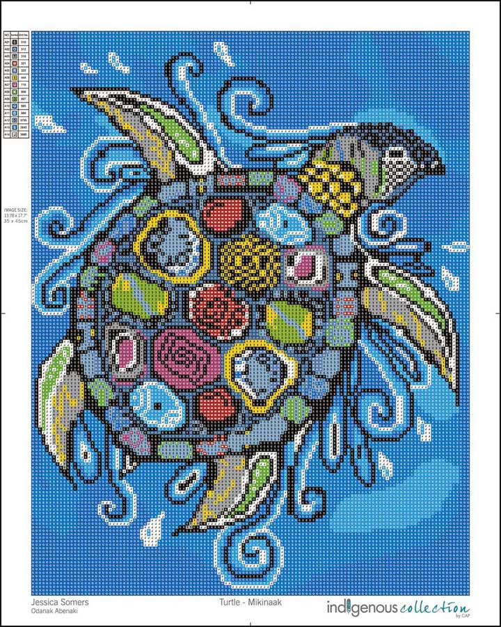 【一点物アート】Icono-Eye-再生-Saving the EARTH Turtle - Mikinaak Diamond Art Kit – Indigenous Collection