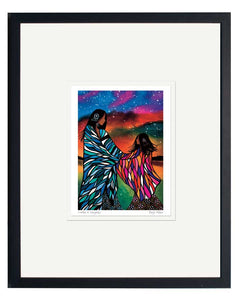 Mother & Daughter - small framed and matted print