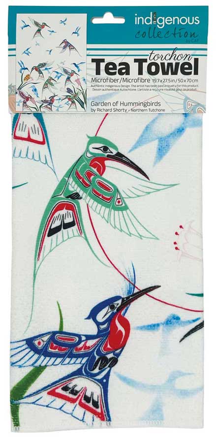 Garden of Hummingbirds Microfiber Tea Towel