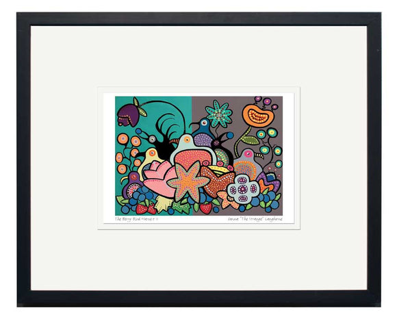 The Berry Bird Harvest II - small framed and matted print