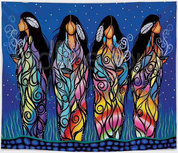 Bringing Good Medicine fleece blanket by artist Jackie Traverse