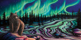 Sky Dance - Northern Light beach/bath towel by artist Amy Keller-Rempp