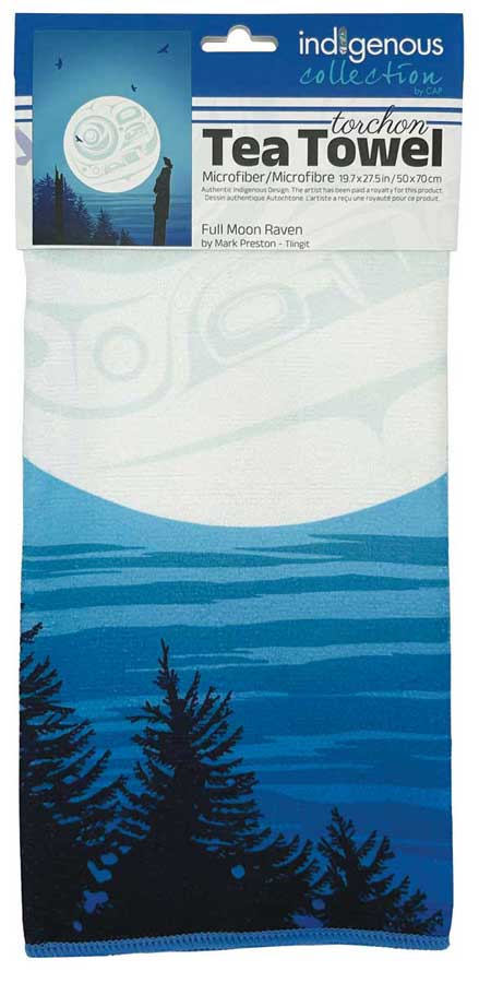 Full Moon Raven Microfiber Tea Towel