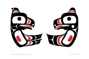 Haida Baby Raven & Eagle - 9" x 6" Art Card