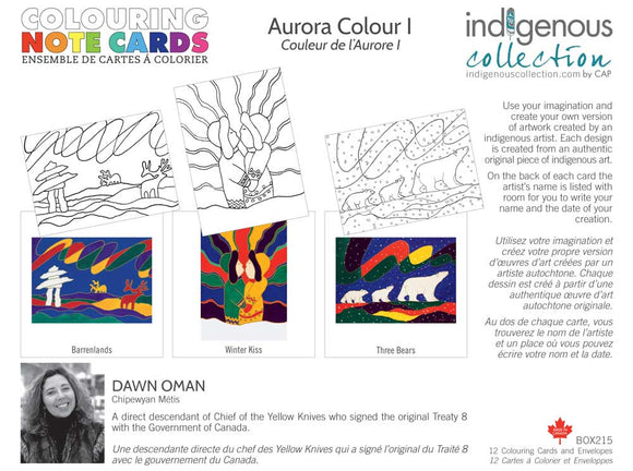 Dawn Oman Aurora Colour I - Colouring Note Cards