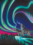 Sky Dance - Wolf Song tea towel by artist Amy Keller-Rempp