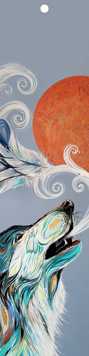 Cree Wolf Call bookmark by artist Carla Joseph
