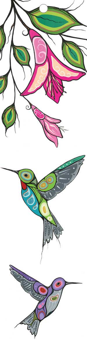 Cree Hummingbirds bookmark by artist Carla Joseph
