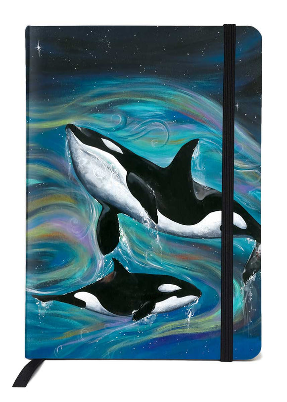 Killer Whales lines journal by artist Carla Joseph