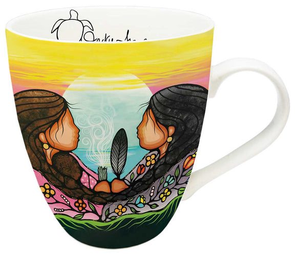 Sharing Knoweldge mug by artist Jackie Traverse